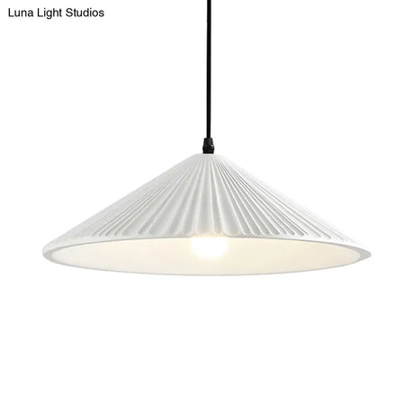 Modern Hat Ceiling Pendant Light Resin 1 Light 8’’/12.5’’/16’’ Dia Grey/White/Black