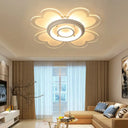 Modern Heart & Round Flush Mount Led Ceiling Light For Baby Room In White / 16’ Warm