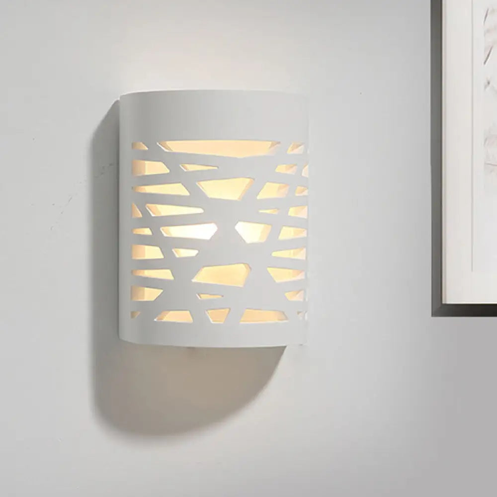 Modern Hollow Out Design 1-Light White Led Wall Sconce
