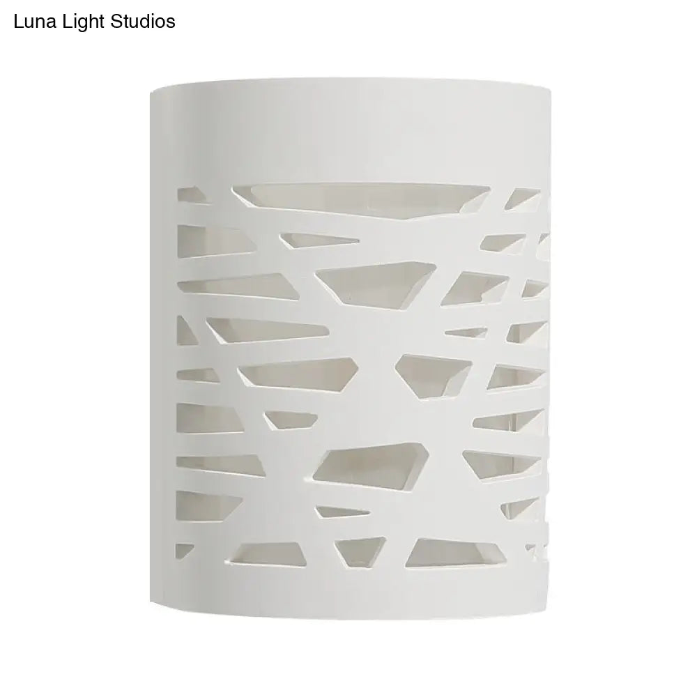 Modern Hollow Out Design 1-Light White Led Wall Sconce