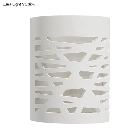 Modern Hollow Out Design 1-Light White Led Wall Sconce