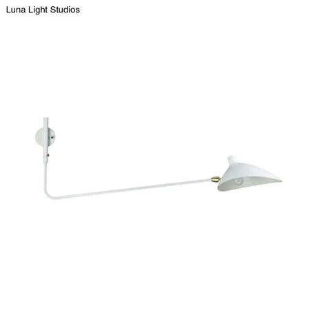 Modern Industrial Conic Wall Sconce Light In Black/White For Living Room