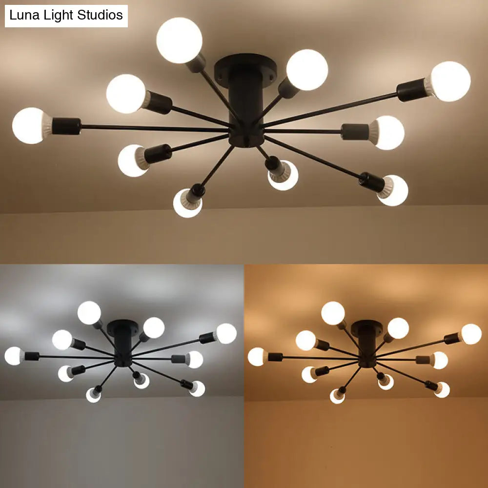 Modern Industrial Metal Flush Mount Ceiling Light Fixture