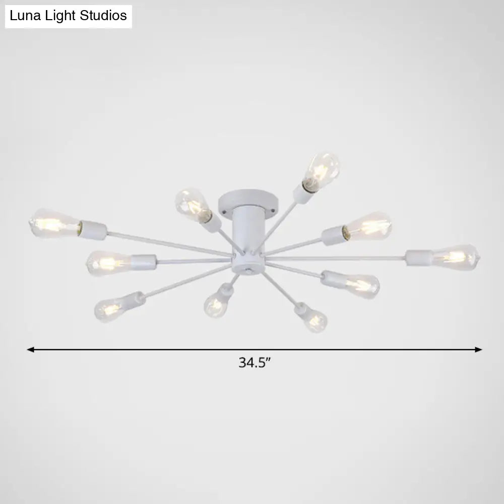 Modern Industrial Metal Flush Mount Ceiling Light Fixture