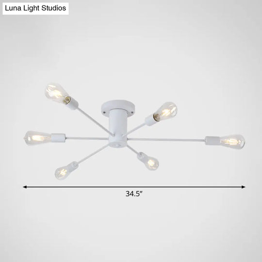 Modern Industrial Metal Flush Mount Ceiling Light Fixture