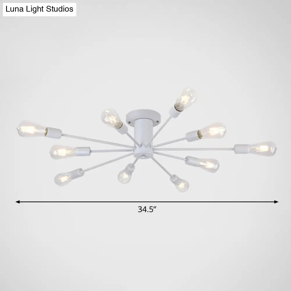Modern Industrial Metal Flush Mount Ceiling Light Fixture