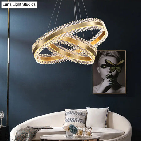 Modern Interlace Rings Chandelier - Metal Pendant Light For Living Room