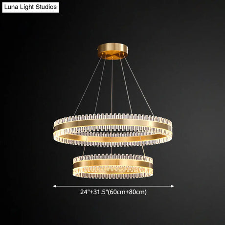 Modern Interlace Rings Chandelier - Metal Pendant Light For Living Room