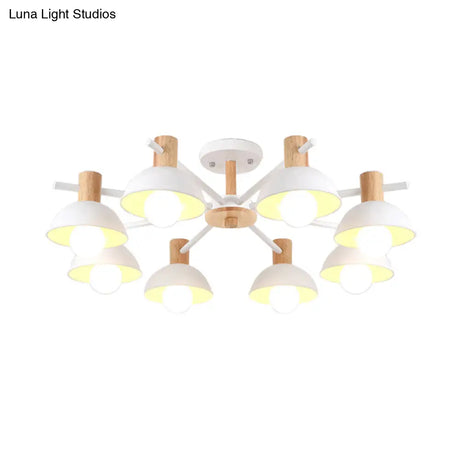 Modern Iron 8-Light Macaroon Dome Pendant Chandelier For Living Room