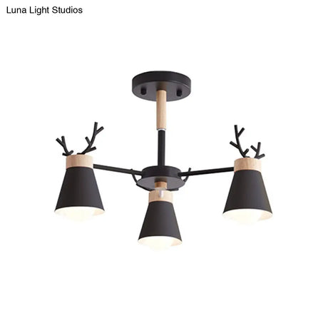 Modern Iron Deer Horn Kids Pendant Chandelier - Stylish Room Lighting Fixture