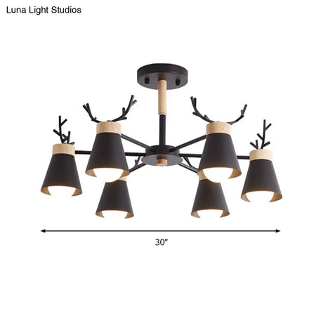 Modern Iron Deer Horn Kids Pendant Chandelier - Stylish Room Lighting Fixture