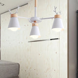 Modern Iron Deer Horn Kids Pendant Chandelier - Stylish Room Lighting Fixture 3 / White