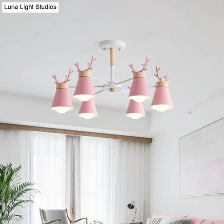 Modern Iron Deer Horn Kids Pendant Chandelier - Stylish Room Lighting Fixture