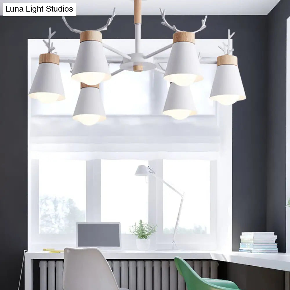 Modern Iron Deer Horn Kids Pendant Chandelier - Stylish Room Lighting Fixture