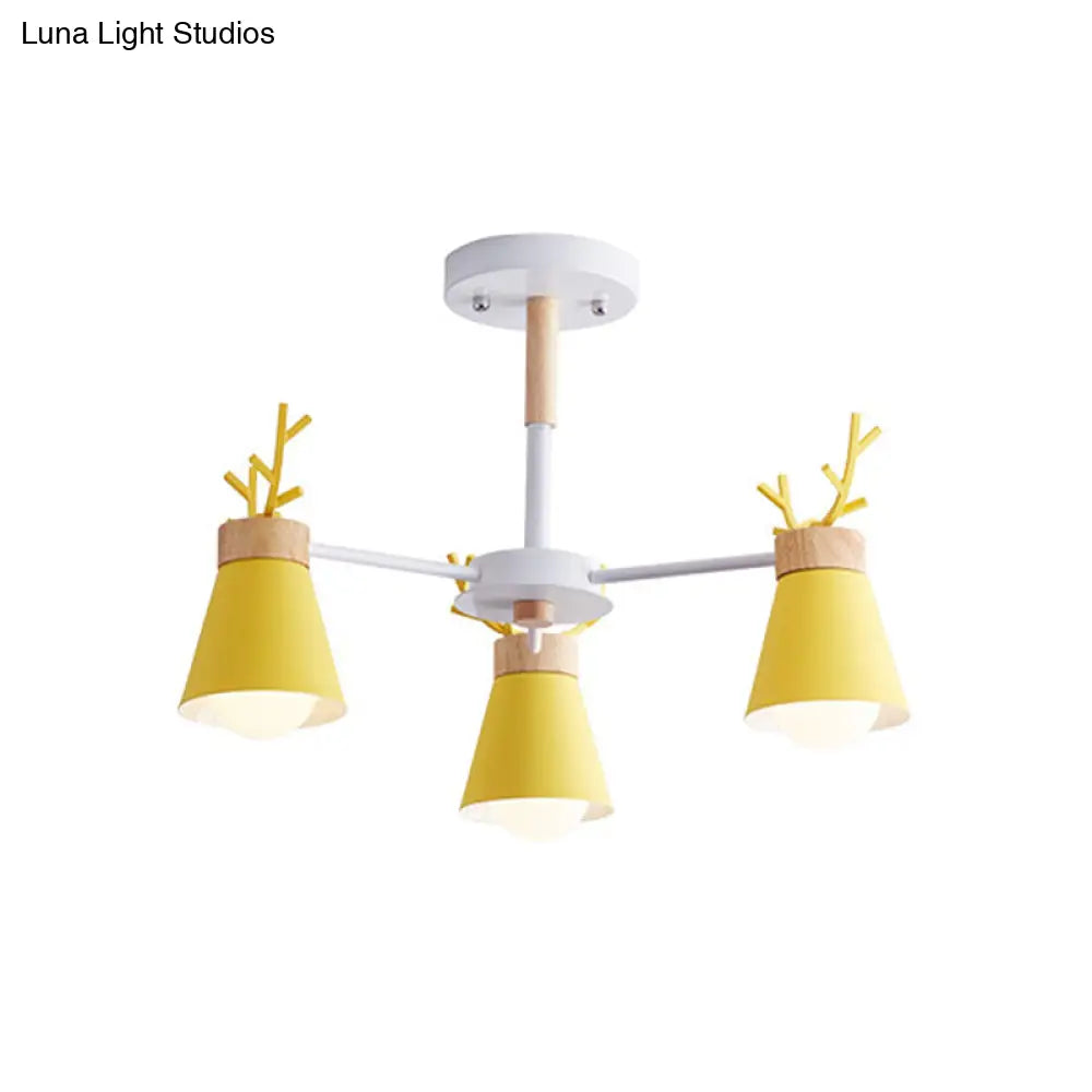 Modern Iron Deer Horn Kids Pendant Chandelier - Stylish Room Lighting Fixture