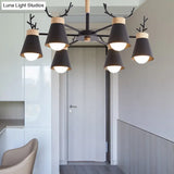 Modern Iron Deer Horn Kids Pendant Chandelier - Stylish Room Lighting Fixture