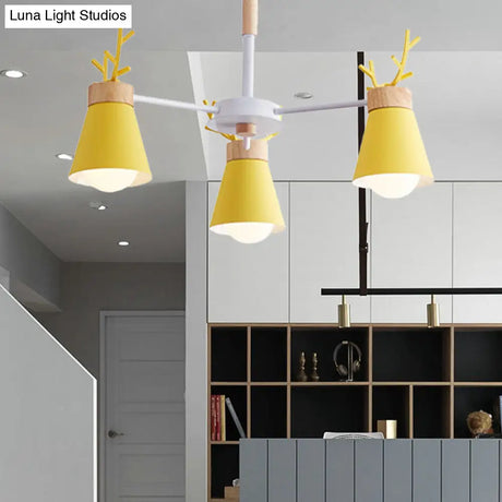 Modern Iron Deer Horn Kids Pendant Chandelier - Stylish Room Lighting Fixture