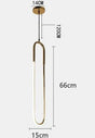 Modern Iron U Style Gold Pendant Lights Energy Saving Tube Lustre Luminaire Suspension Light