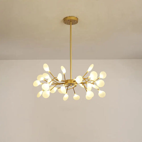 Modern Leaf-Shaped Brass Pendant Chandelier With Led Lighting 30 / Gold White