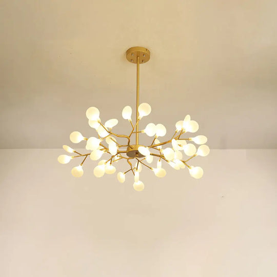 Modern Leaf-Shaped Brass Pendant Chandelier With Led Lighting 45 / Gold White