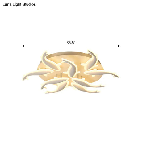 Modern Led Acrylic Fishes Flush Mount Light: Ceiling Fixture With 3/5/9 Lights In
