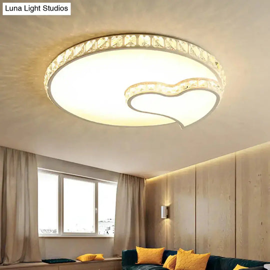 Modern Led Acrylic Flush Mount Ceiling Lamp With Clear Crystal Edge For Bedroom / A