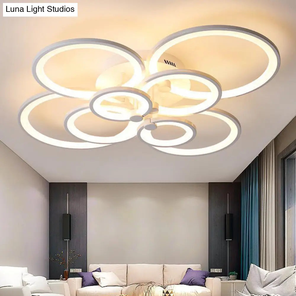Modern Led Acrylic Flush Mount Ceiling Light For Bedroom