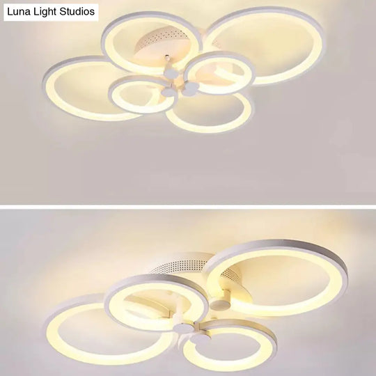 Modern Led Acrylic Flush Mount Ceiling Light For Bedroom