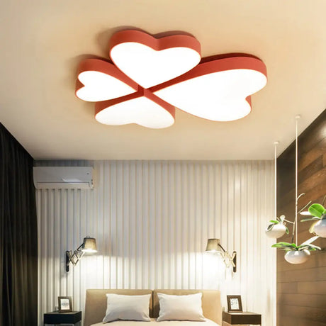 Modern Led Acrylic Flush Mount Ceiling Light For Living Room - Contemporary Lighting Pink / Warm
