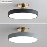 Modern Led Acrylic Semi Flush Mount Ceiling Light Fixture With Circular Ring Design