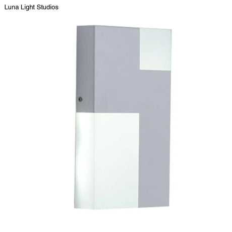 Modern Led Acrylic Wall Sconce Light - White/Black Rectangular Minimalist Lamp For Bedside