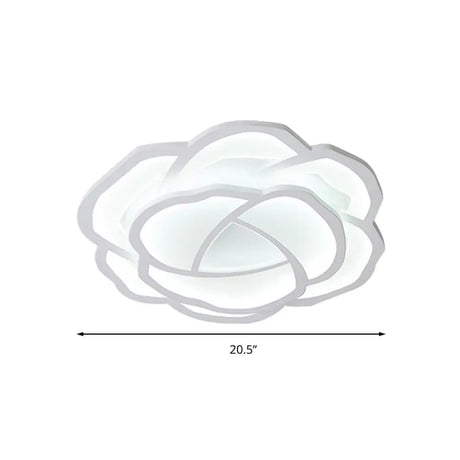 Modern Led Baby Bedroom Flower Ceiling Lamp - Pretty White Flush Light For Nurseries