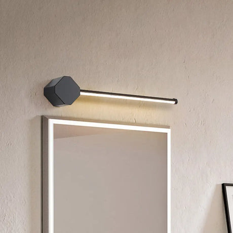 Modern Led Bathroom Sconce With Sleek Black/White Finish Slim Linear Acrylic Shade - 16/23.5 Long