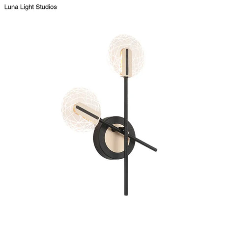 Modern Led Black Rounded Wall Sconce Lighting In Warm/White Light