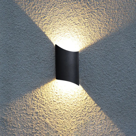 Modern Led Black Wall Sconce Lamp With Metal Shade For Yard