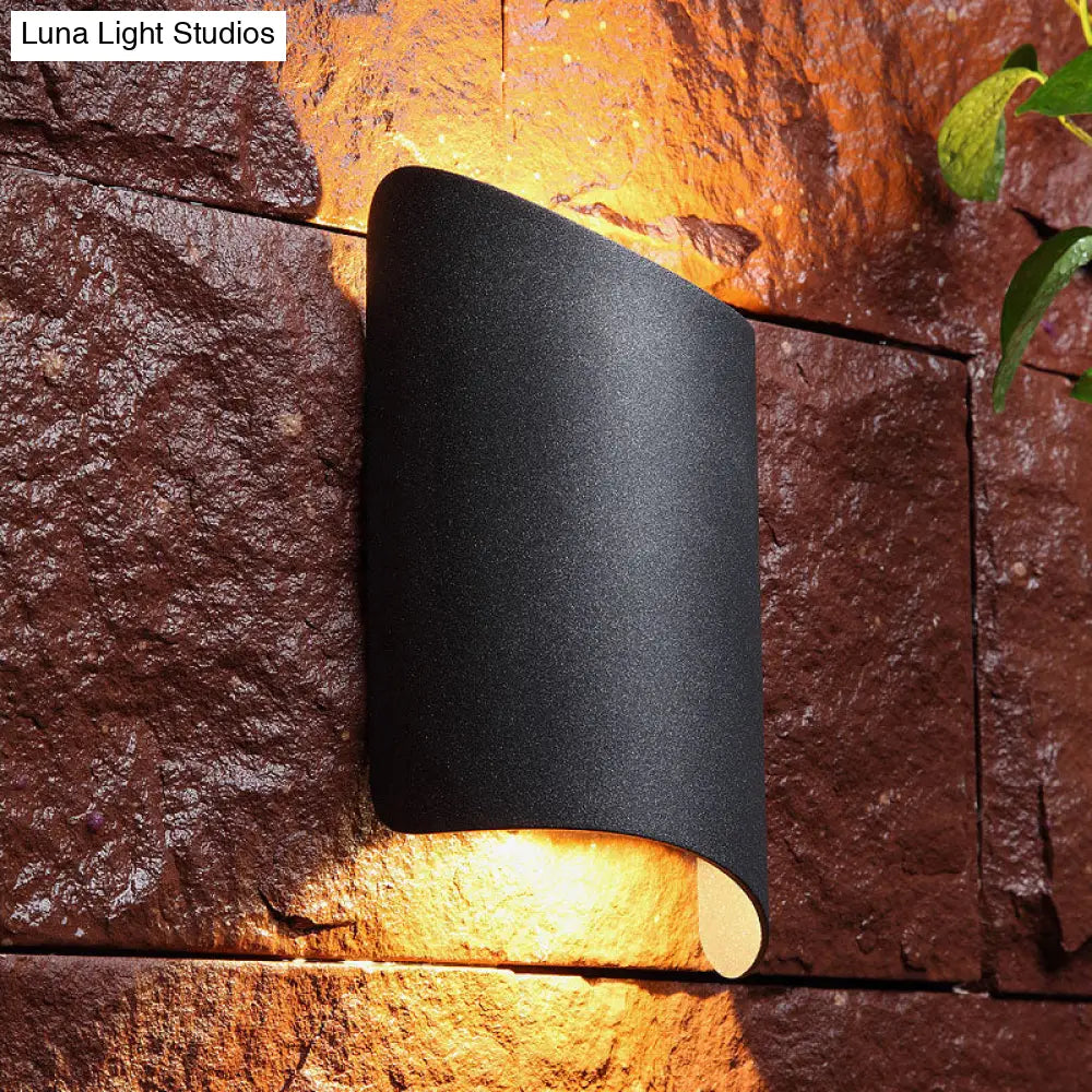 Modern Led Black Wall Sconce Lamp With Metal Shade For Yard