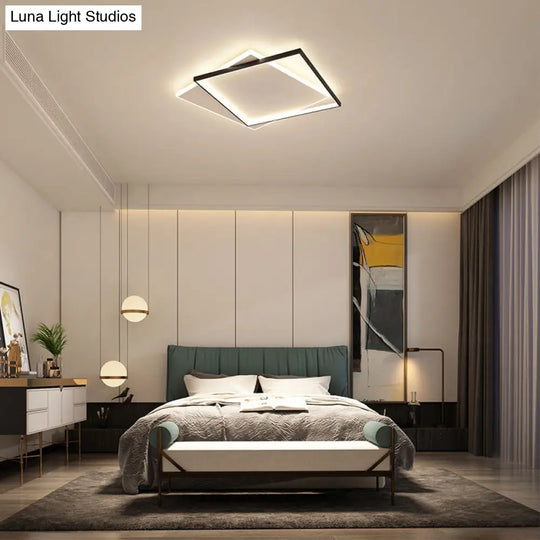 Modern Led Black-White Metal Flush Mount Ceiling Lighting Fixture