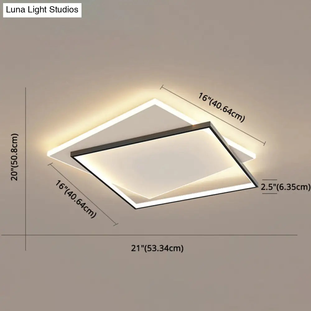 Modern Led Black-White Metal Flush Mount Ceiling Lighting Fixture
