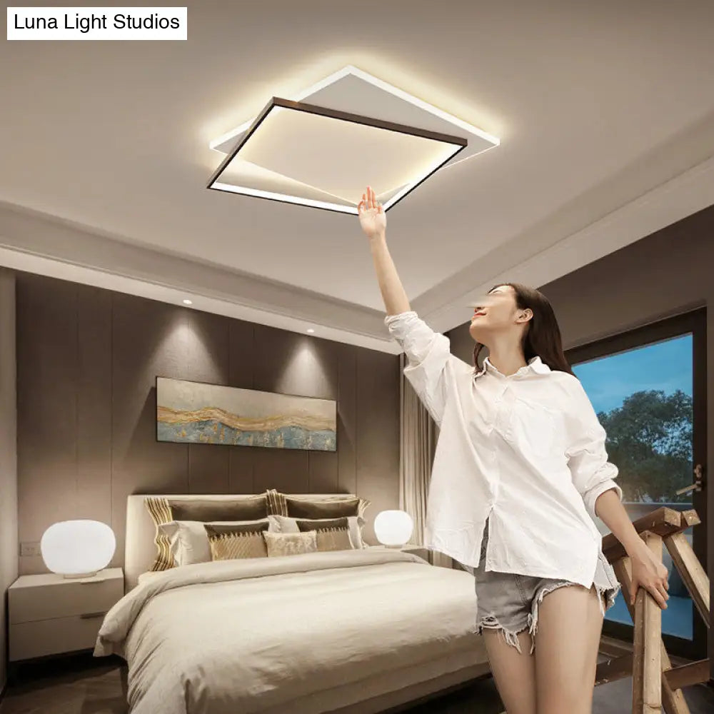Modern Led Black-White Metal Flush Mount Ceiling Lighting Fixture