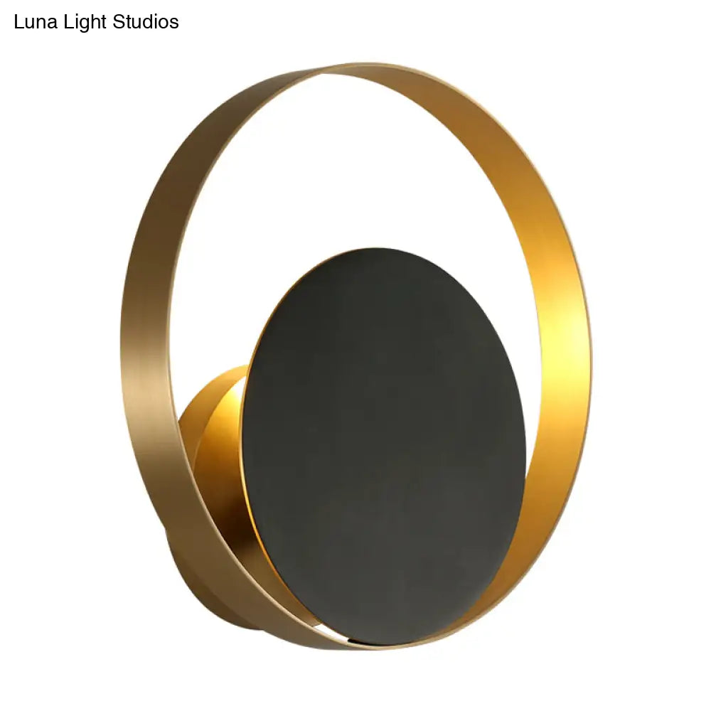 Modern Led Brass Wall Sconce Light For Bedroom - Loop Metallic Lighting Idea