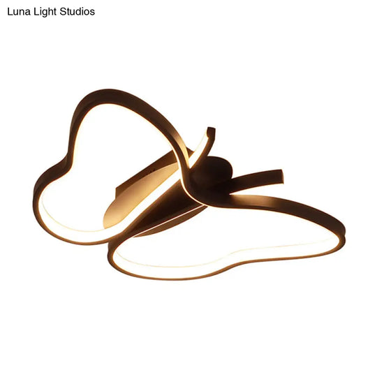 Modern Led Butterfly Ceiling Light Fixture - Close-To-Ceiling Metal Lighting