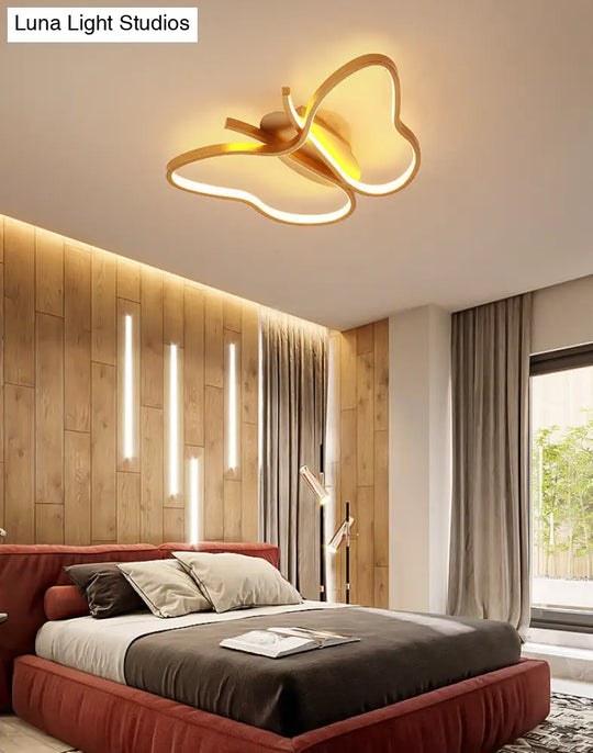 Modern Led Butterfly Ceiling Light Fixture - Close-To-Ceiling Metal Lighting