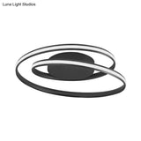 Modern Led Ceiling Lamp For Kid’s Bedroom & Hallway - Acrylic Strap Circle Mount