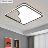 Modern Led Ceiling Light Fixture For Bedroom - Simple Acrylic Design Black/White