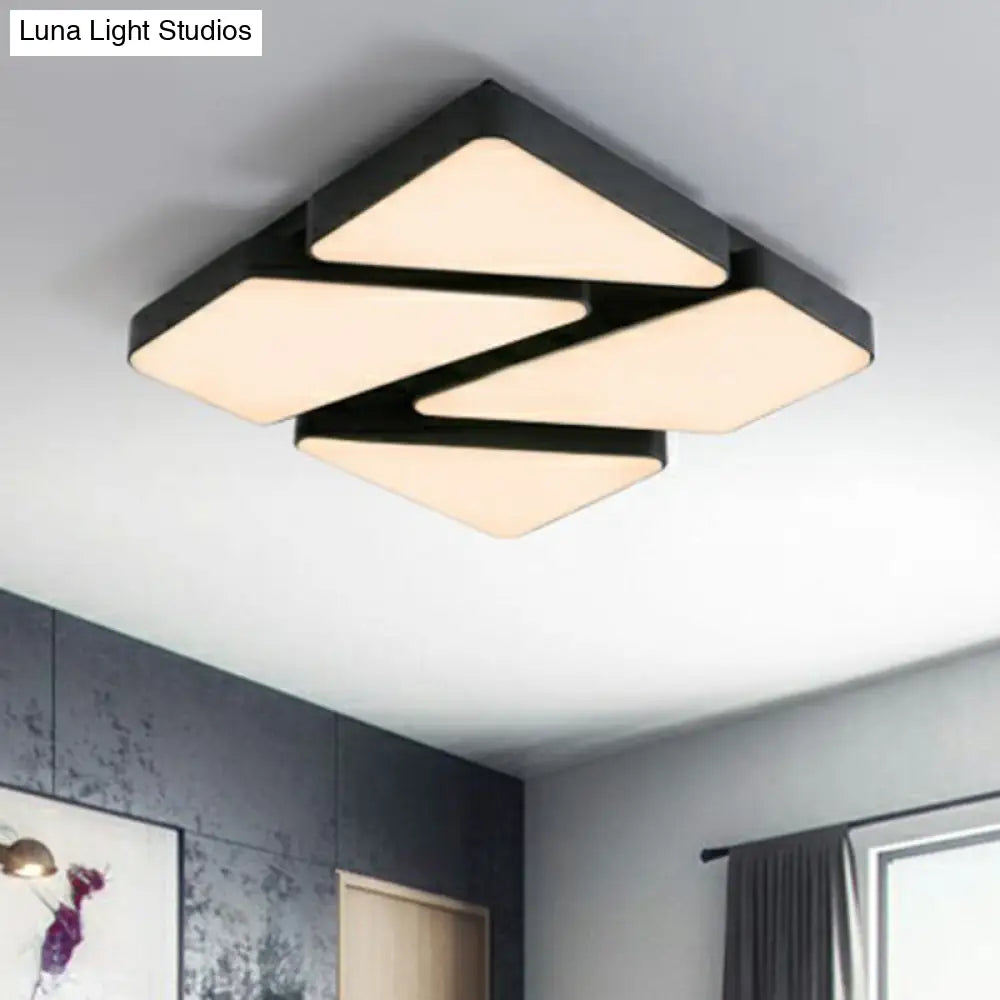 Modern Led Ceiling Light Fixture With Acrylic Diffuser For Bedroom Nordic Style Square Mount