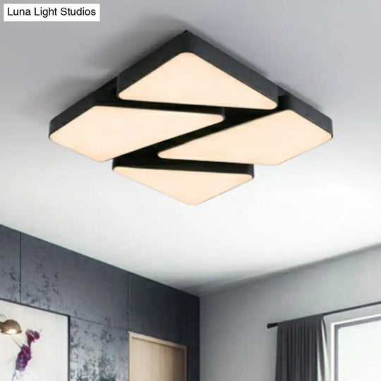 Modern Led Ceiling Light Fixture With Acrylic Diffuser For Bedroom Nordic Style Square Mount
