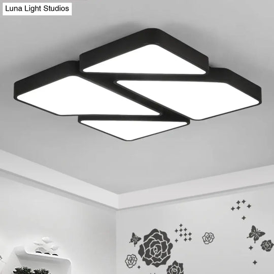 Modern Led Ceiling Light Fixture With Acrylic Diffuser For Bedroom Nordic Style Square Mount