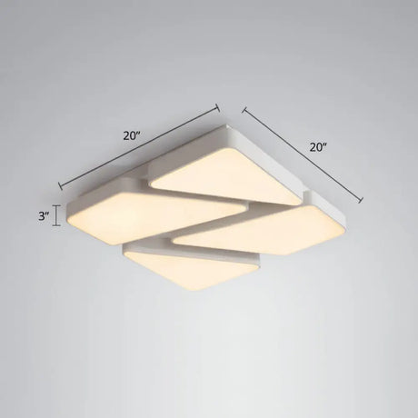 Modern Led Ceiling Light Fixture With Acrylic Diffuser For Bedroom – Nordic Style Square Mount