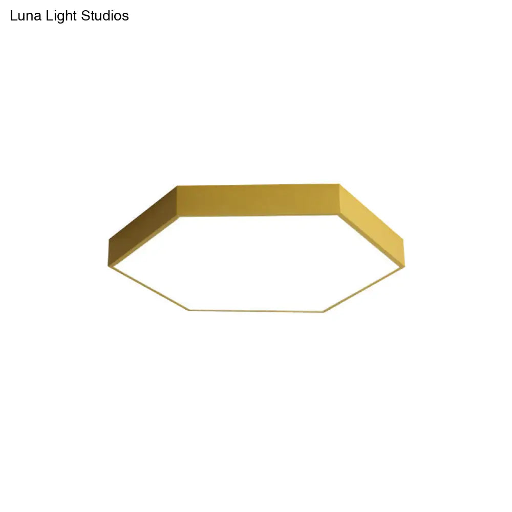 Modern Led Ceiling Light For Child Bedroom With Hexagon Shade