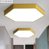 Modern Led Ceiling Light For Child Bedroom With Hexagon Shade